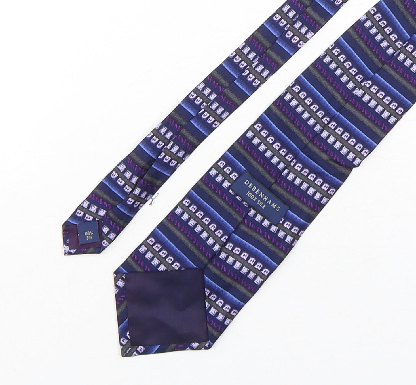 Debenhams  Mens Multicoloured Geometric Silk Pointed Tie One Size