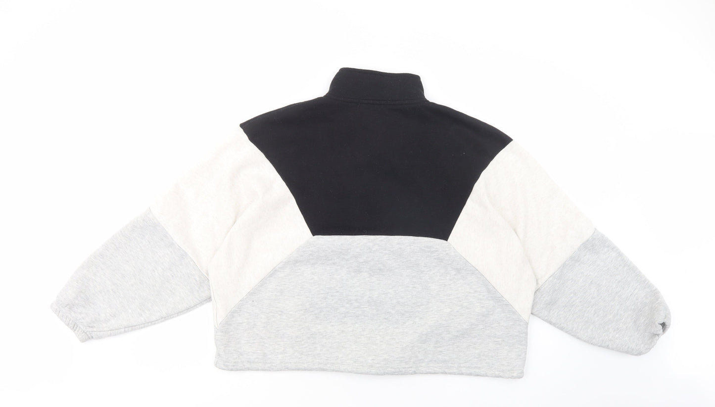Primark Womens Grey Colourblock Polyester Pullover Sweatshirt Size S  Snap