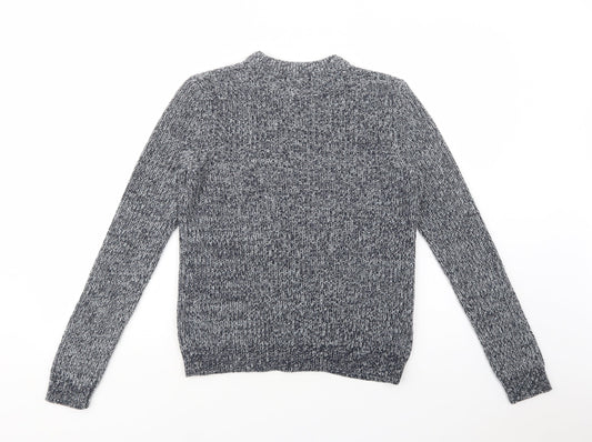 H&M Womens Blue Crew Neck  Acrylic Pullover Jumper Size S