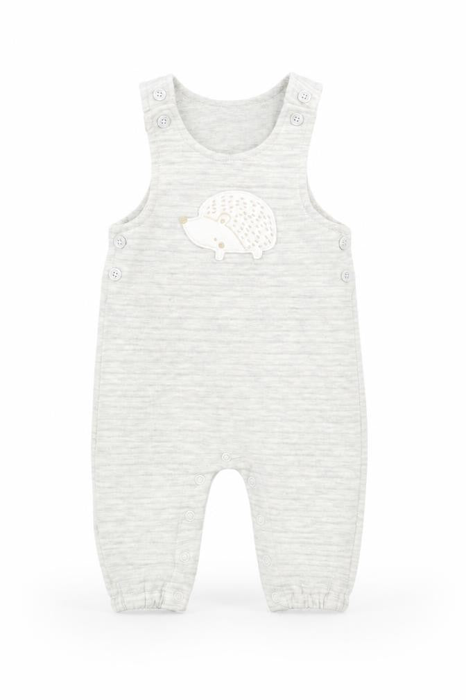 TU Baby Grey  Polyester Dungaree Outfit/Set Size 3-6 Months  Button - Hedgehog
