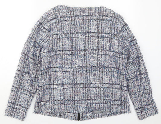 Klass Womens Blue Check  Jacket  Size 14  Zip