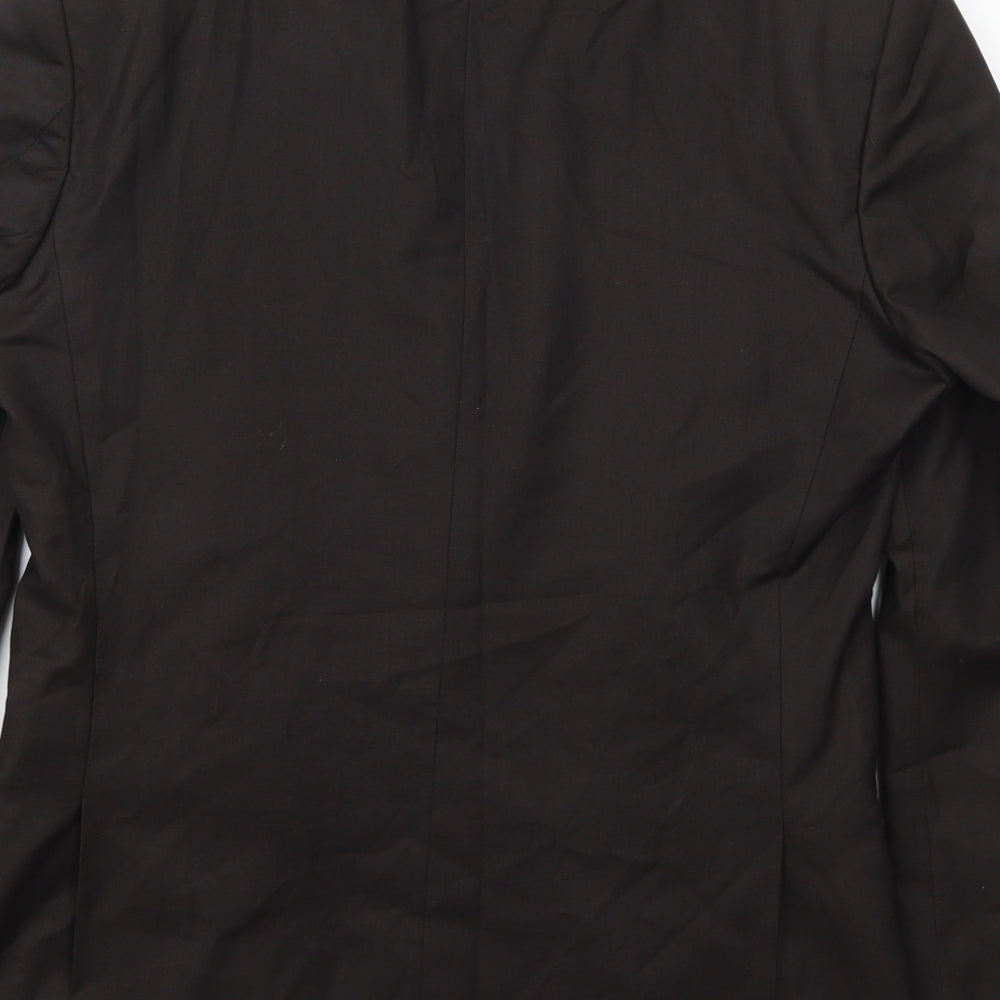 Preworn Mens Grey  Polyester Jacket Suit Jacket Size 36