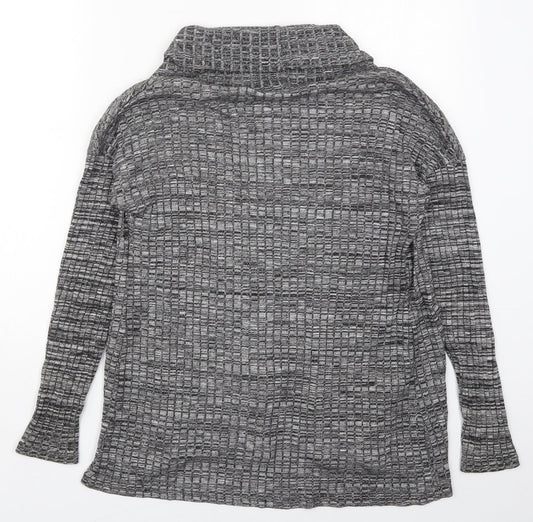 Soya Concept Womens Grey Collared  Acrylic Cardigan Jumper Size M