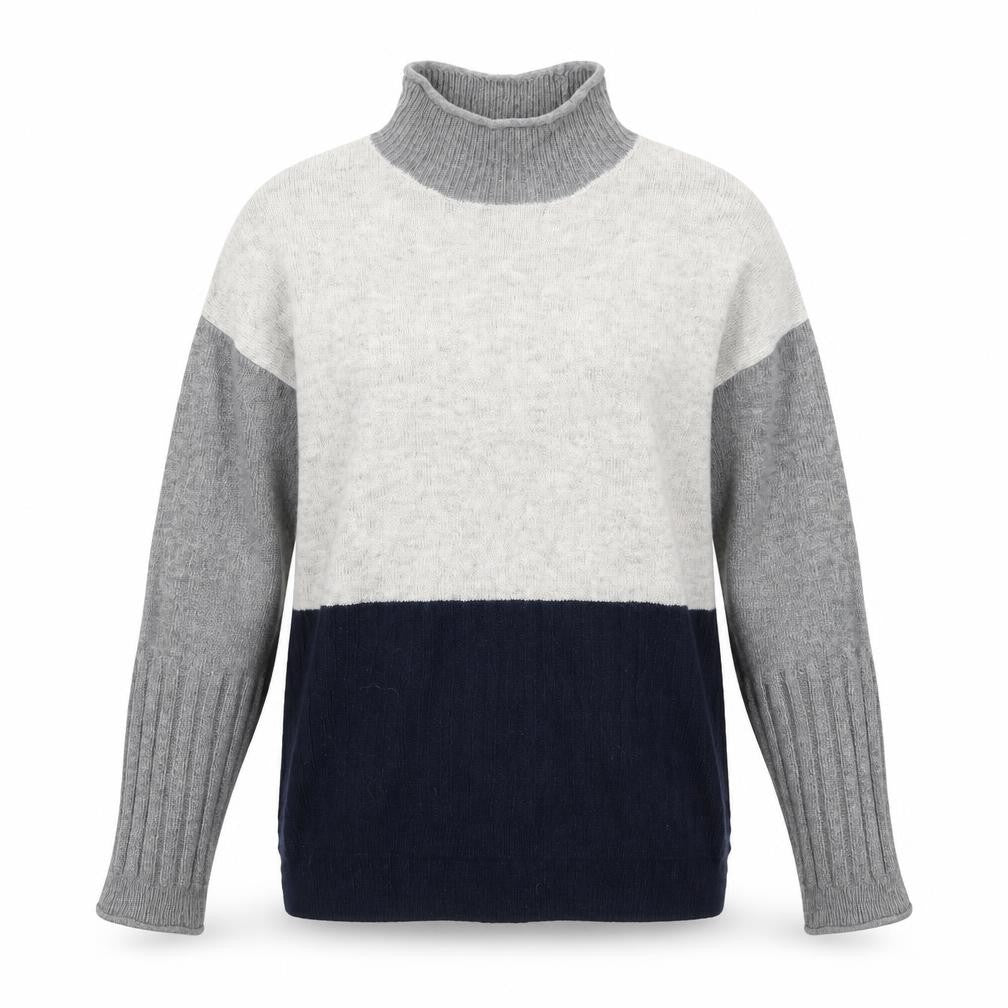 Marks and Spencer Womens Grey High Neck  Acrylic Pullover Jumper Size S   - Blue