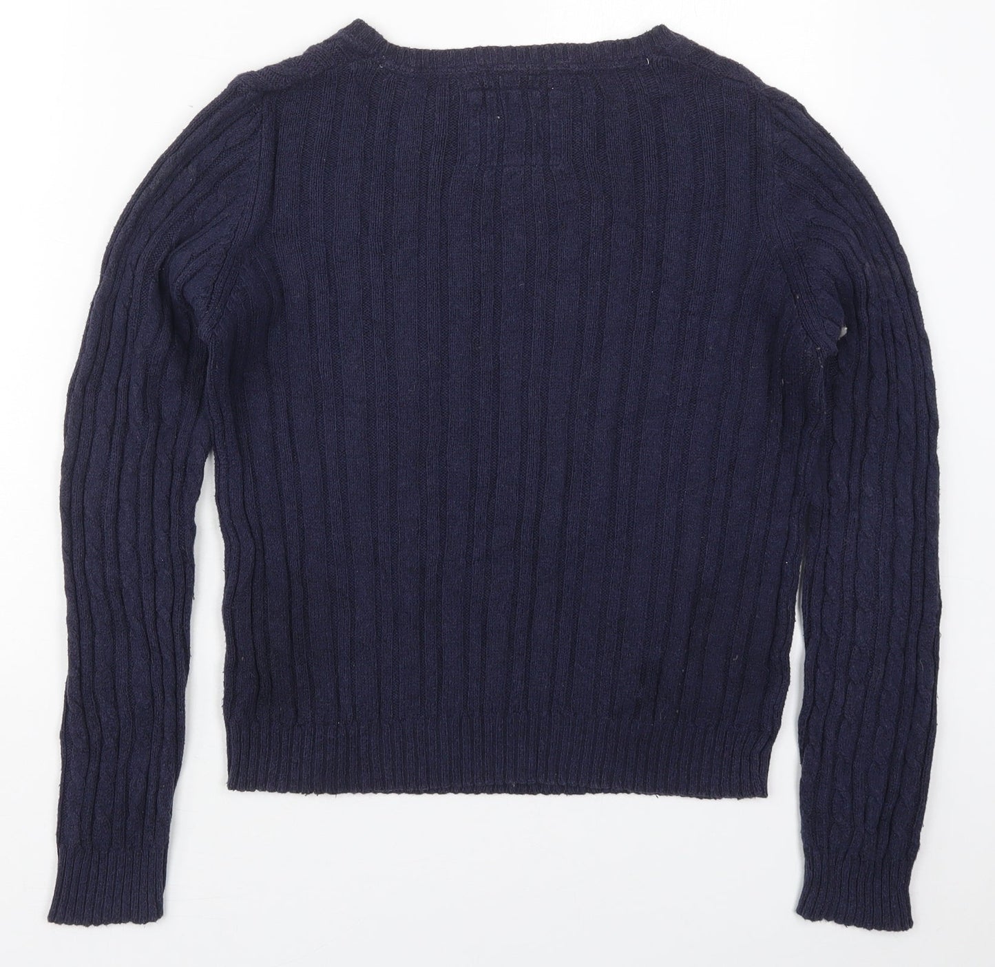 New Look Womens Blue Round Neck  Acrylic Pullover Jumper Size 14