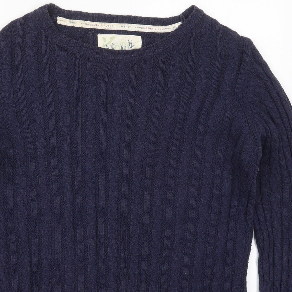 New Look Womens Blue Round Neck  Acrylic Pullover Jumper Size 14