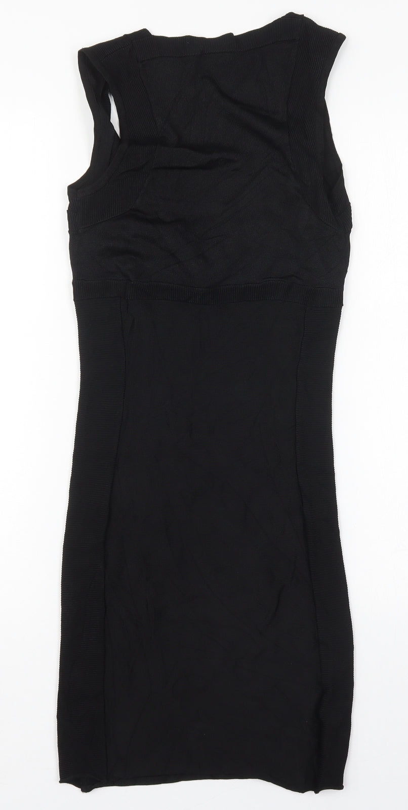 H&M Womens Black  Viscose Bodycon  Size S  V-Neck Pullover