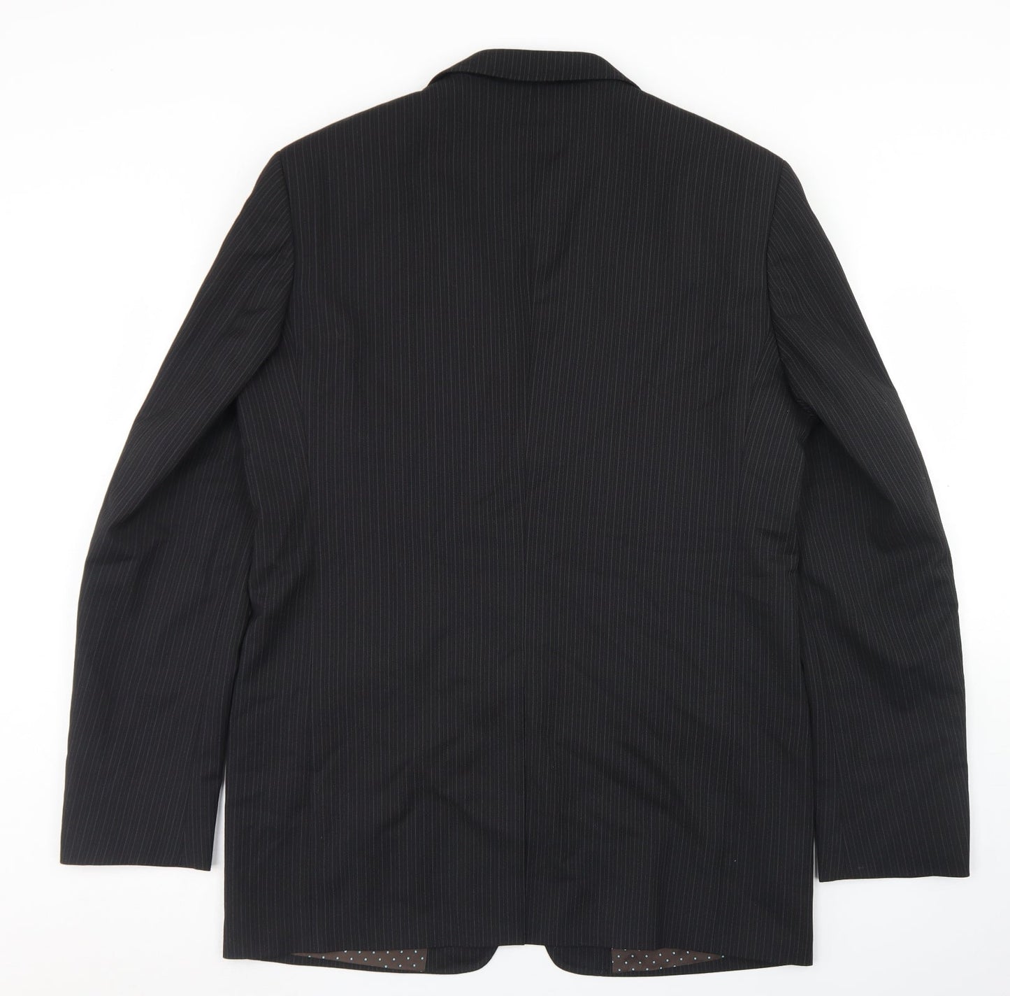 River Island Mens Black Striped Wool Jacket Blazer Size 38