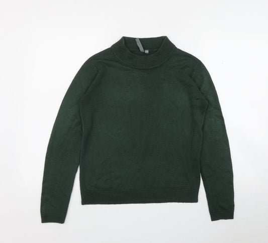 Originals Womens Green Mock Neck  Acrylic Pullover Jumper Size 8