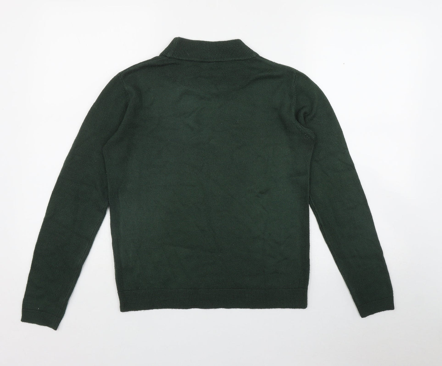 Originals Womens Green Mock Neck  Acrylic Pullover Jumper Size 8