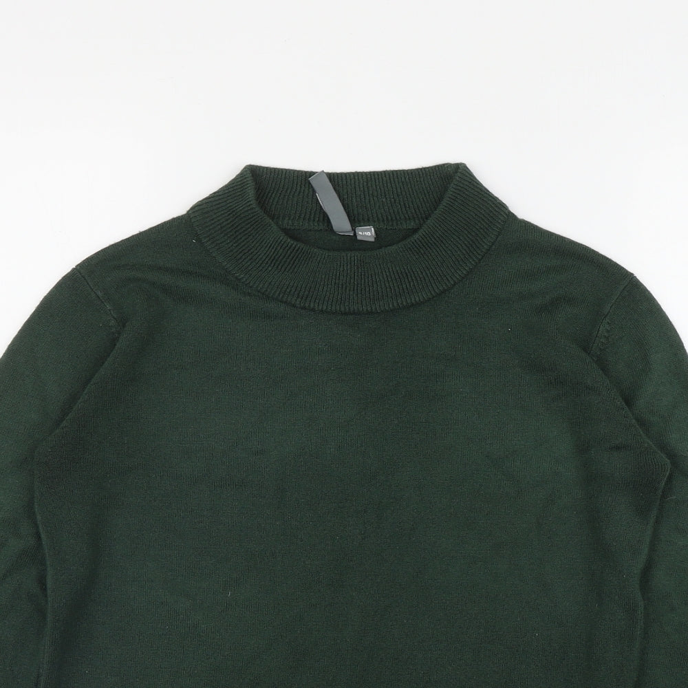 Originals Womens Green Mock Neck  Acrylic Pullover Jumper Size 8