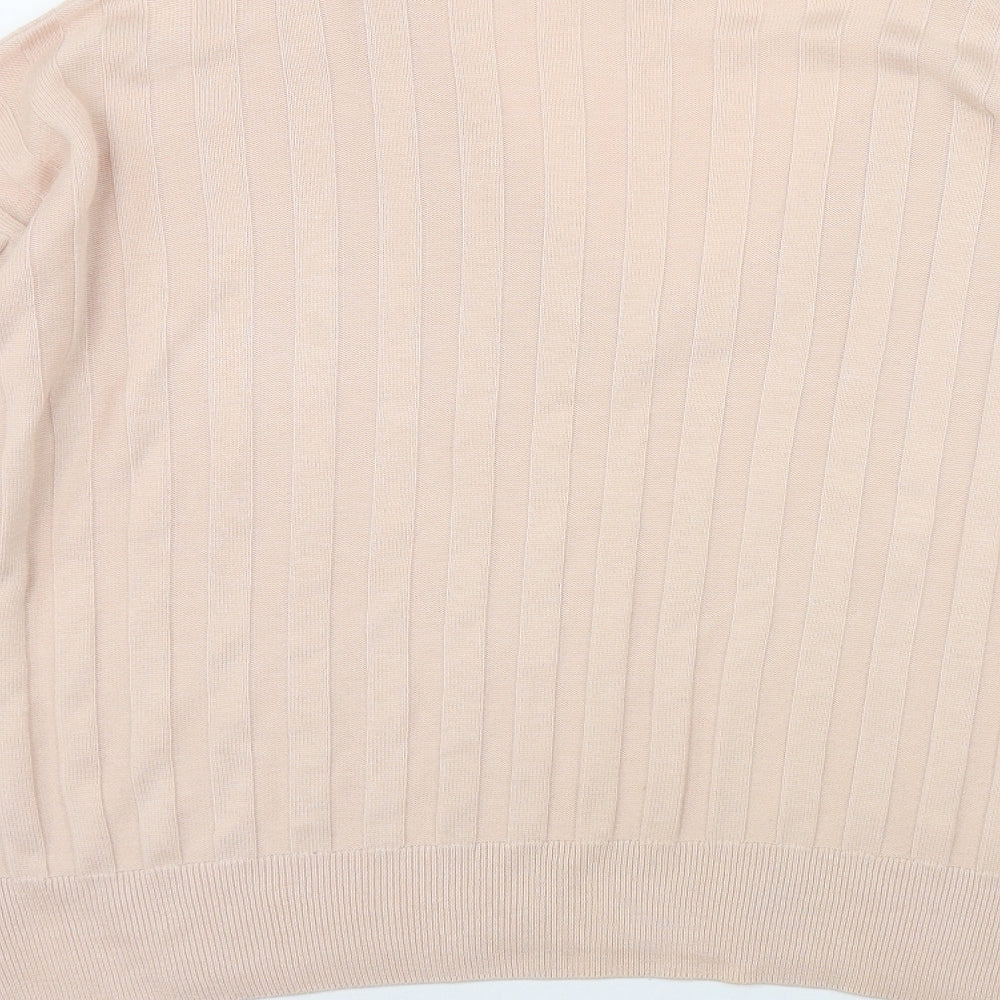 Topshop Womens Pink V-Neck  Viscose Pullover Jumper Size M