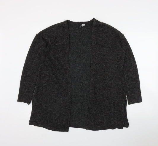 H&M Womens Grey V-Neck  Acrylic Cardigan Jumper Size S