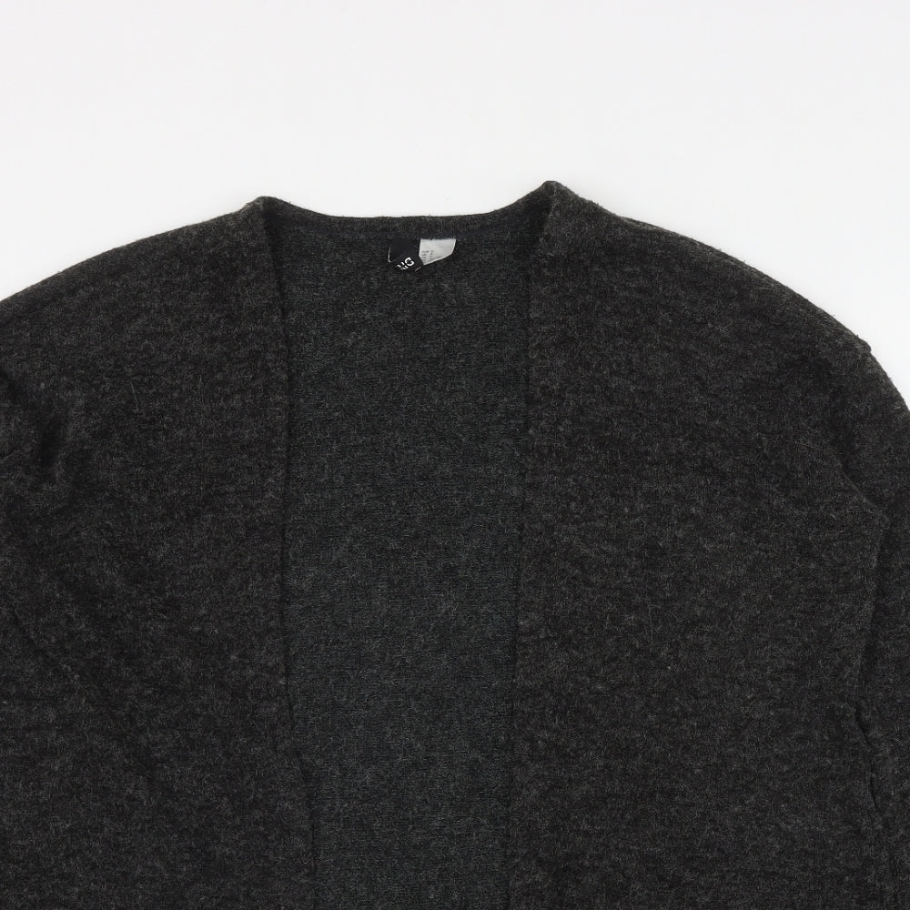 H&M Womens Grey V-Neck  Acrylic Cardigan Jumper Size S