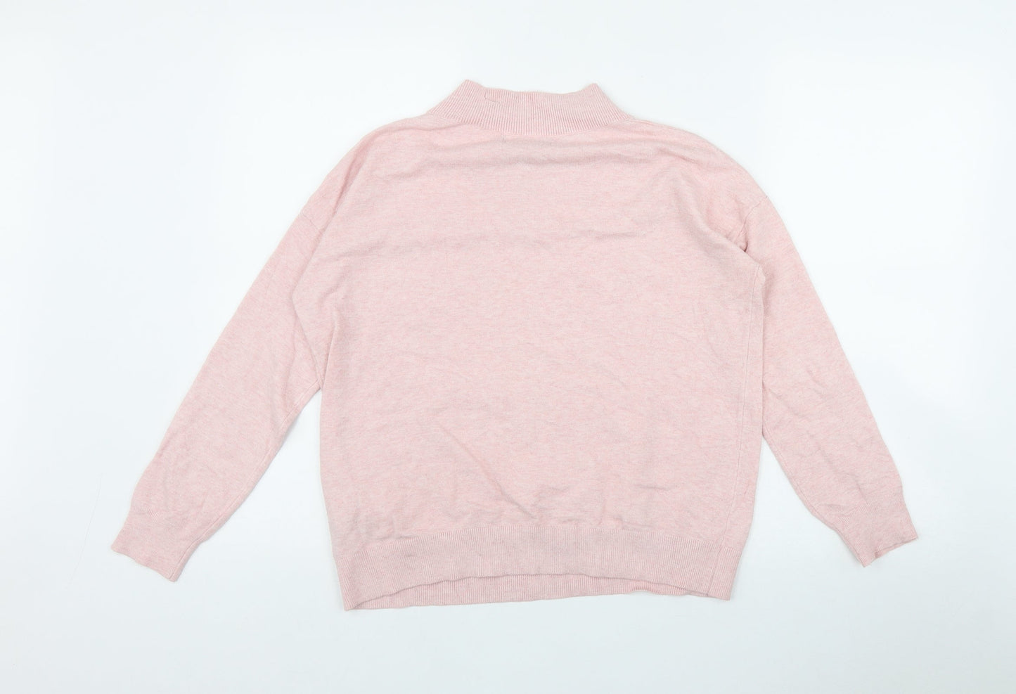 Marks and Spencer Womens Pink V-Neck  Viscose Pullover Jumper Size S