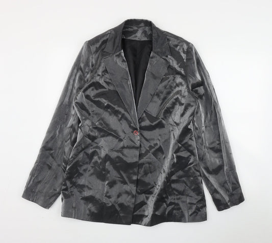 NLCollection Womens Silver   Jacket Blazer Size 14  Button