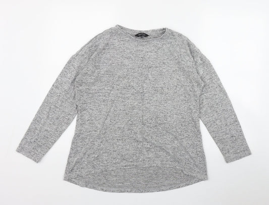 Peacocks Womens Grey Round Neck  Polyester Pullover Jumper Size 12