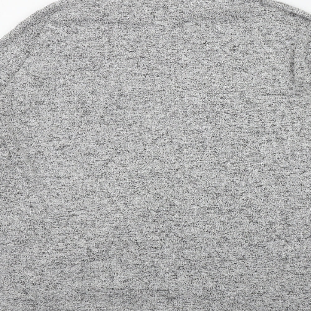 Peacocks Womens Grey Round Neck  Polyester Pullover Jumper Size 12