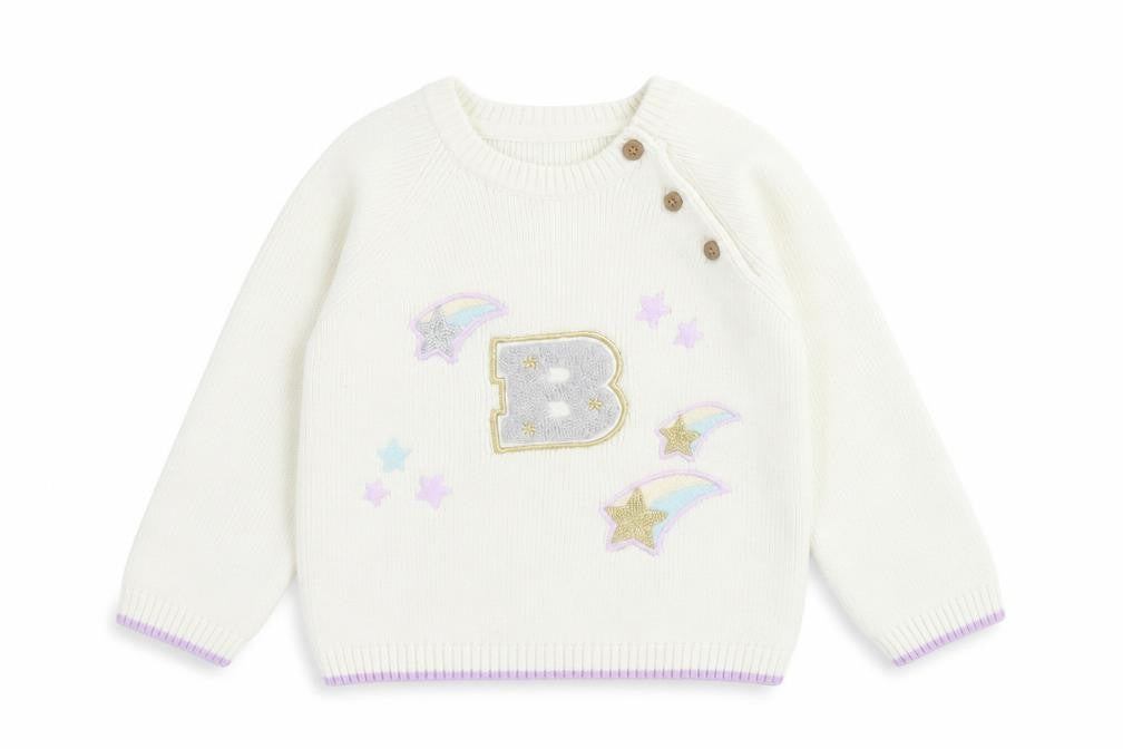 Marks and Spencer Baby White  Acrylic Pullover Jumper Size 12-18 Months  Button - B