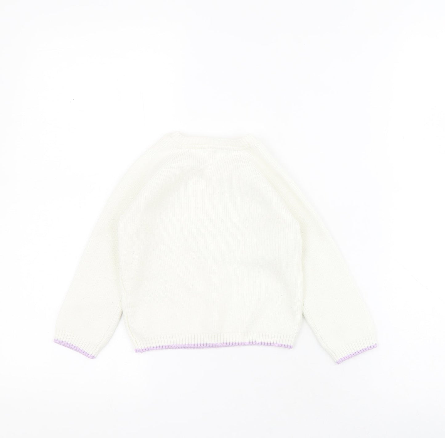 Marks and Spencer Baby White  Acrylic Pullover Jumper Size 12-18 Months  Button - B