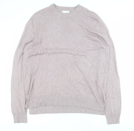 H&M Womens Purple Crew Neck  Viscose Pullover Jumper Size M