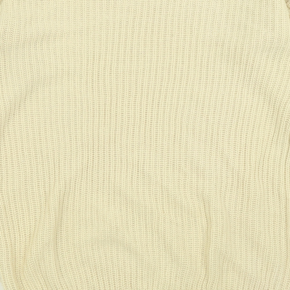 Nasty Gal Womens Beige Boat Neck  Acrylic Pullover Jumper Size M