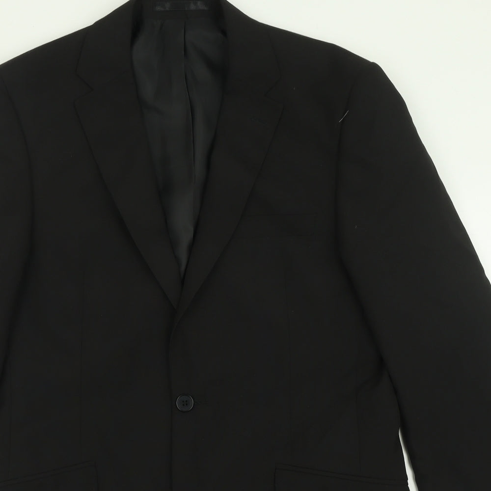 suit direct Mens Black  Polyester Jacket Suit Jacket Size 38