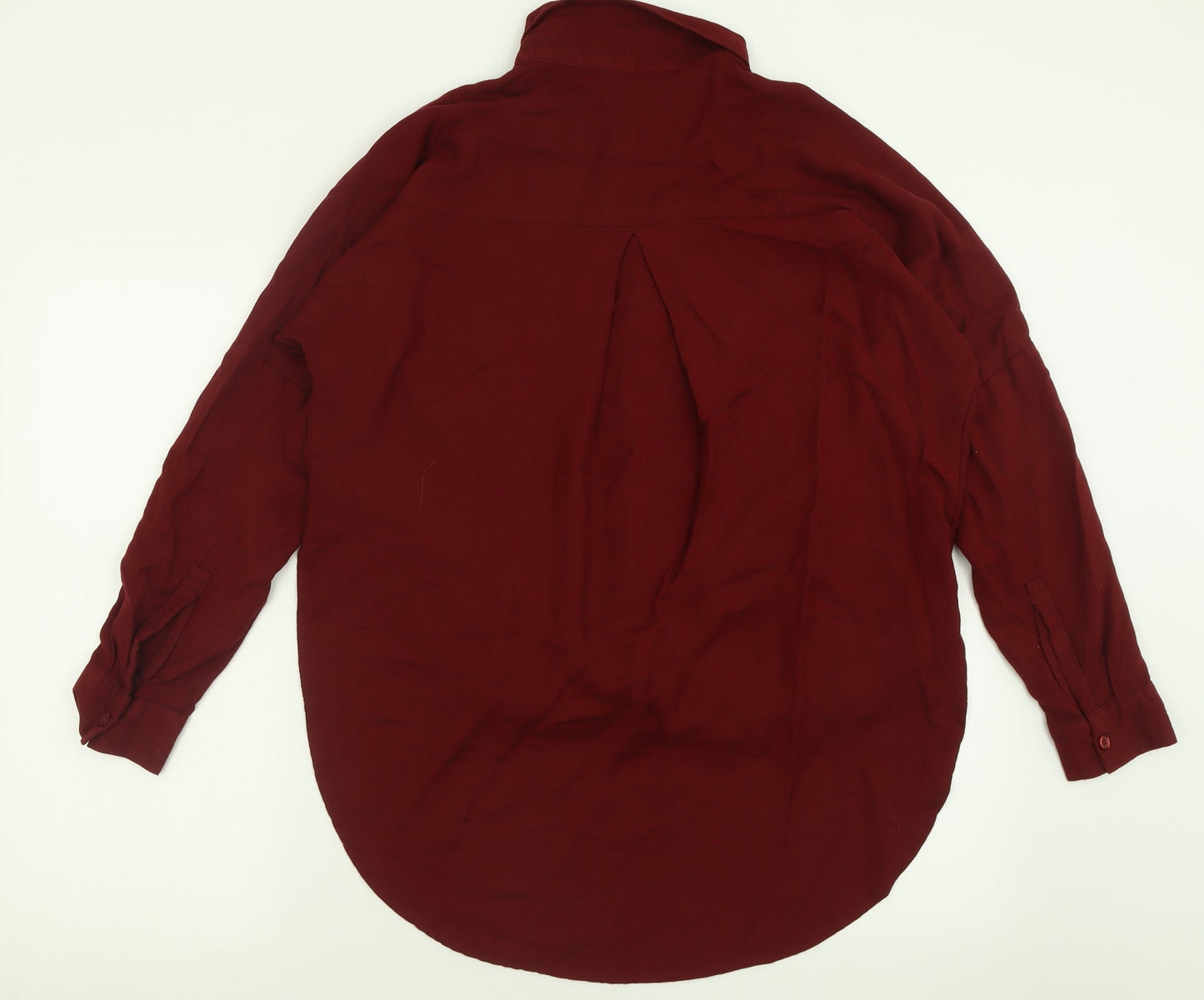 BDG Womens Red  Viscose Basic Button-Up Size S Collared