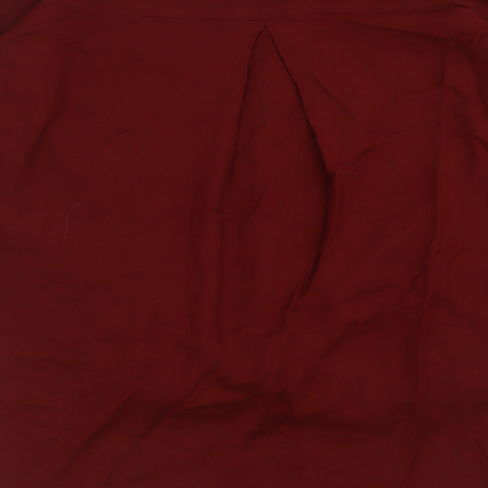 BDG Womens Red  Viscose Basic Button-Up Size S Collared