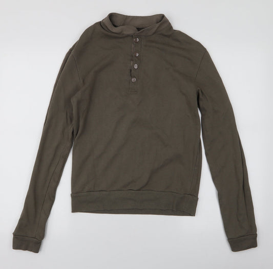 Cedar Wood State Mens Green  Cotton Pullover Sweatshirt Size XS