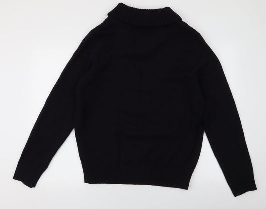 Dunnes Mens Blue Collared  Acrylic Pullover Jumper Size L