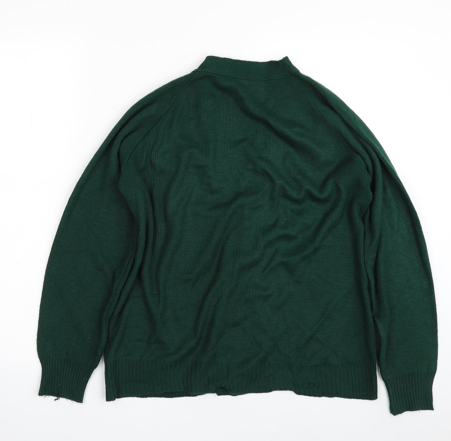 Lifeguard Girls Green V-Neck  Acrylic Cardigan Jumper Size 14 Years  Button