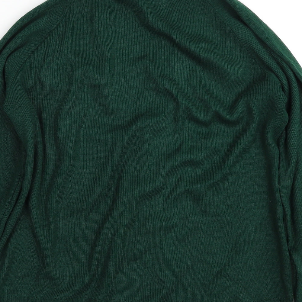 Lifeguard Girls Green V-Neck  Acrylic Cardigan Jumper Size 14 Years  Button