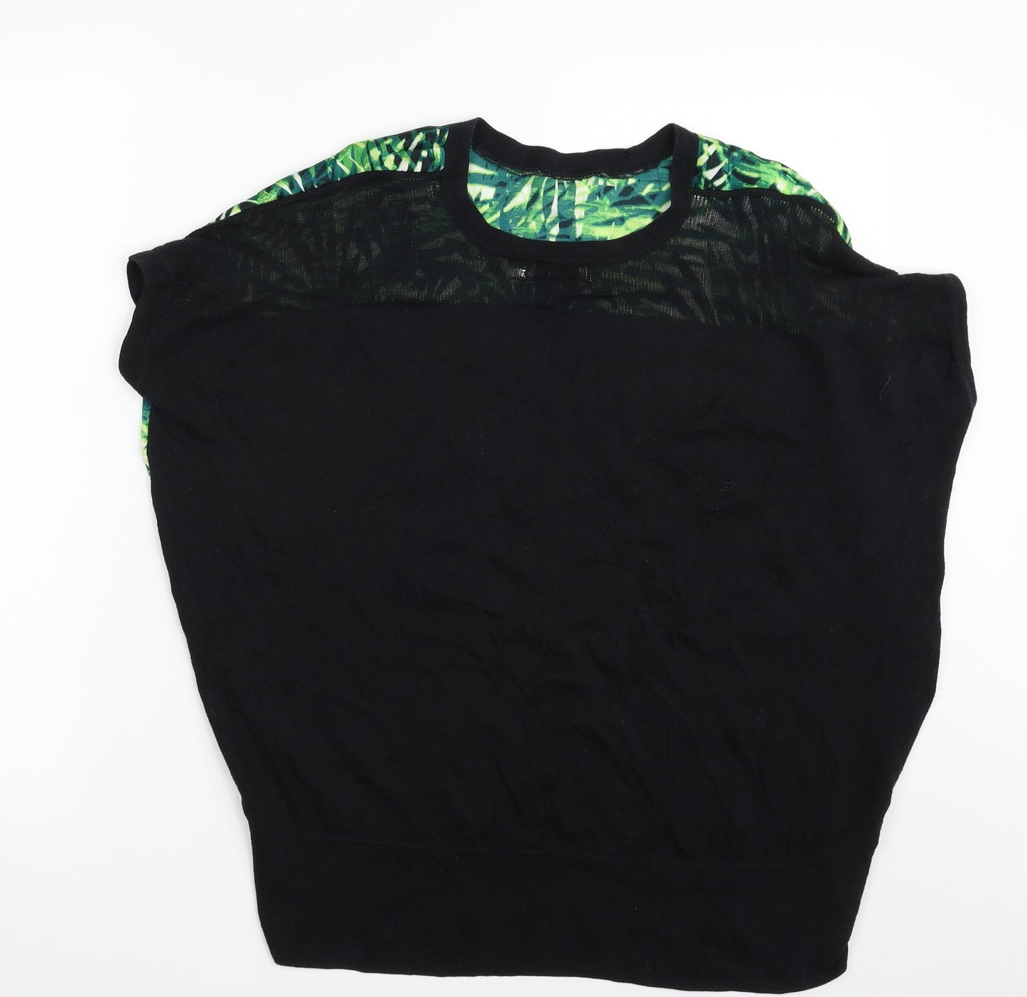 Paraphrase Womens Green Crew Neck Floral Cotton Pullover Jumper Size 10