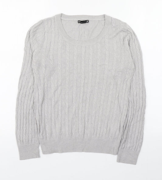 H&M Womens Grey Round Neck  Polyamide Pullover Jumper Size S