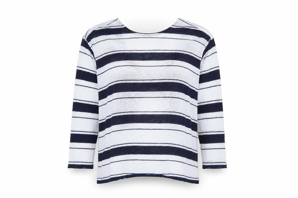 Pull & Bear Womens Blue Round Neck Striped Polyester Pullover Jumper Size S