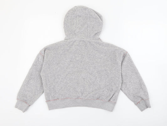 Marks and Spencer Girls Grey  Cotton Pullover Hoodie Size 10-11 Years