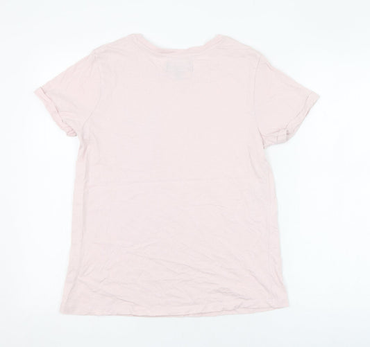 Paramour Womens Pink  Cotton Basic T-Shirt Size 12 Round Neck