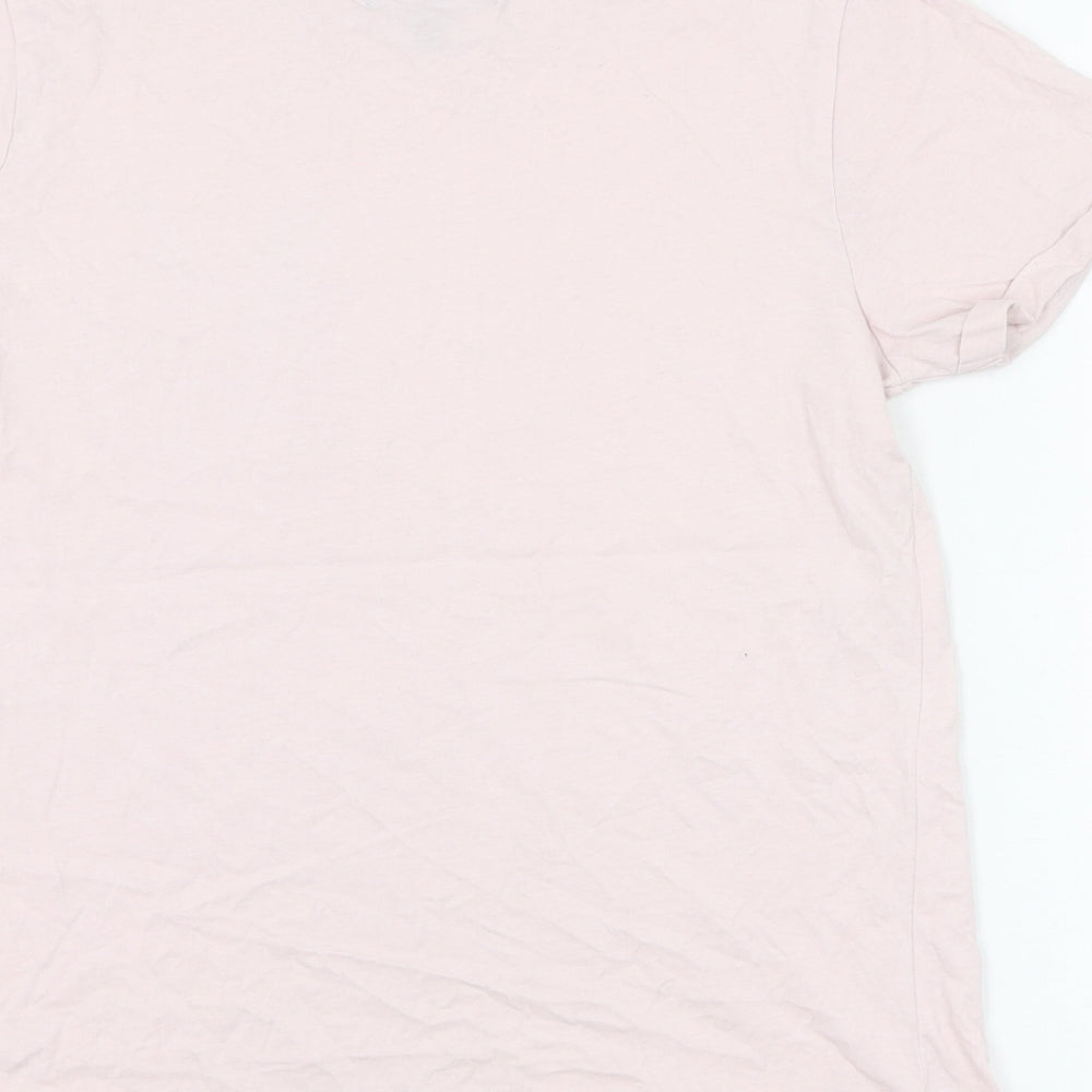 Paramour Womens Pink  Cotton Basic T-Shirt Size 12 Round Neck