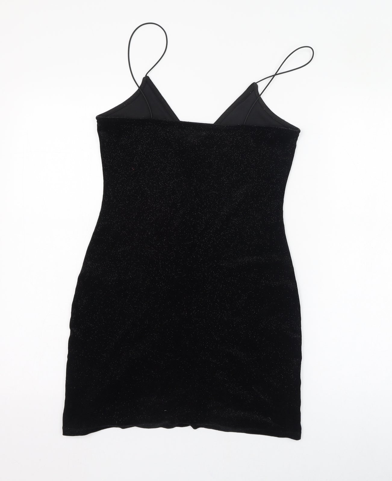 H&M Womens Black  Polyester Pencil Dress  Size S  V-Neck Pullover