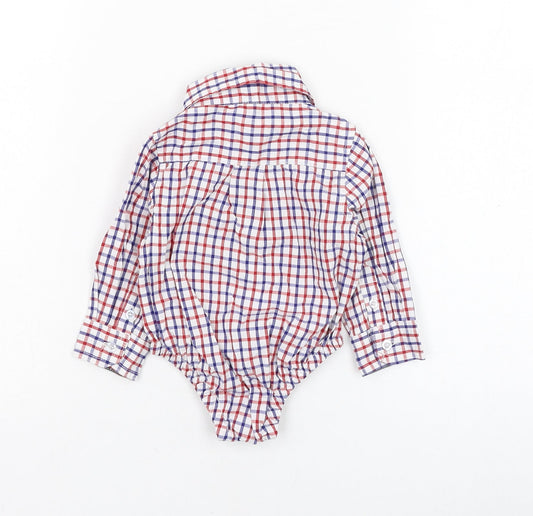 Andy & Evan Boys Ivory Check Cotton Basic Button-Up Size 3-6 Months Collared Button