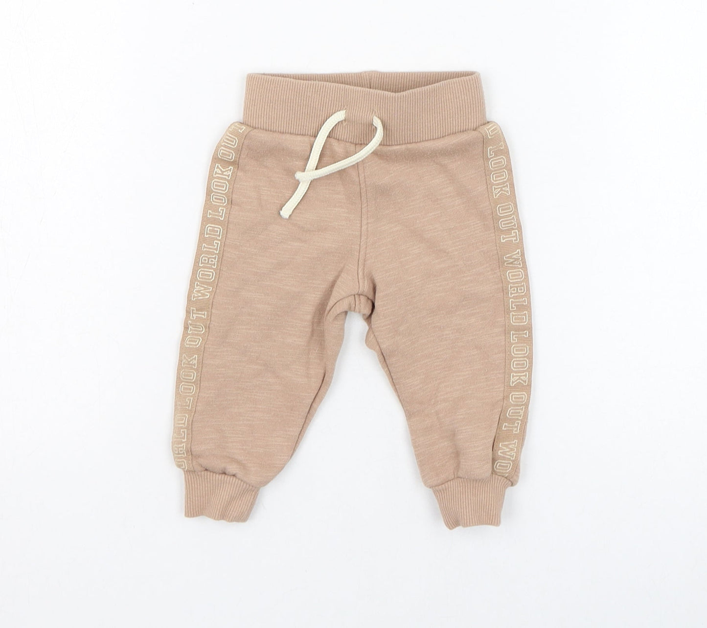 Primark Girls Brown  Cotton Jogger Trousers Size 3-6 Months  Pullover - Look out