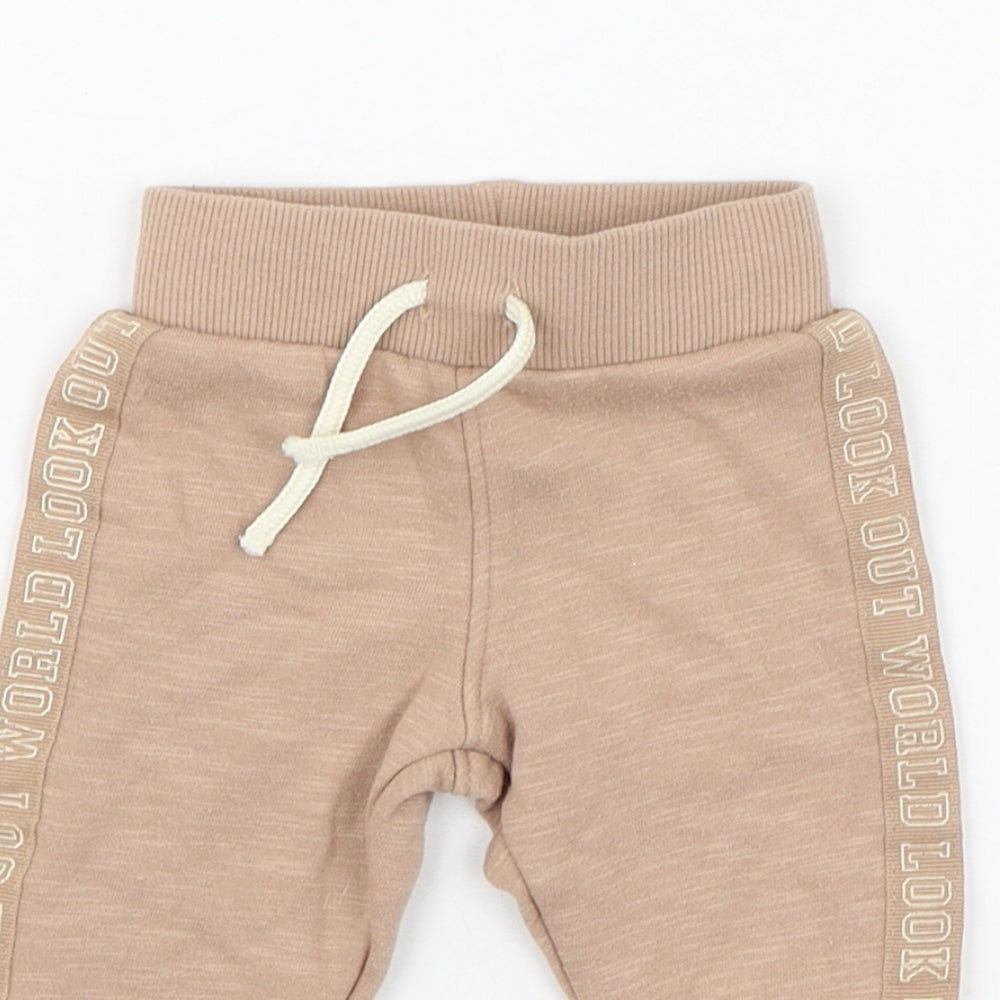 Primark Girls Brown  Cotton Jogger Trousers Size 3-6 Months  Pullover - Look out