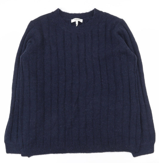 b.young Mens Blue Round Neck  Acrylic Pullover Jumper Size M