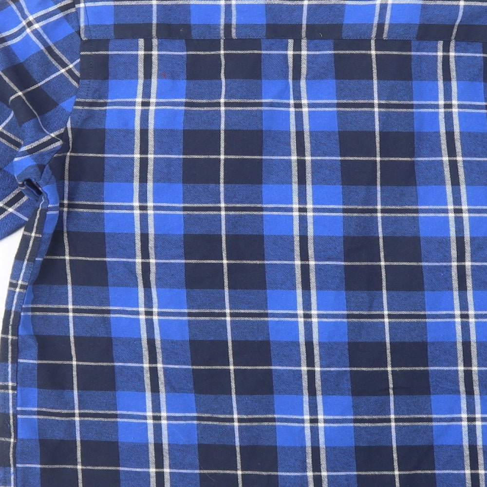 Another Influence Mens Blue Plaid Cotton  Button-Up Size M Collared Button