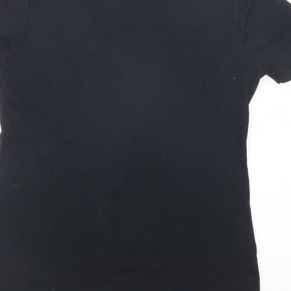 SunFrog Womens Black  Cotton Basic T-Shirt Size S V-Neck - Hogweights