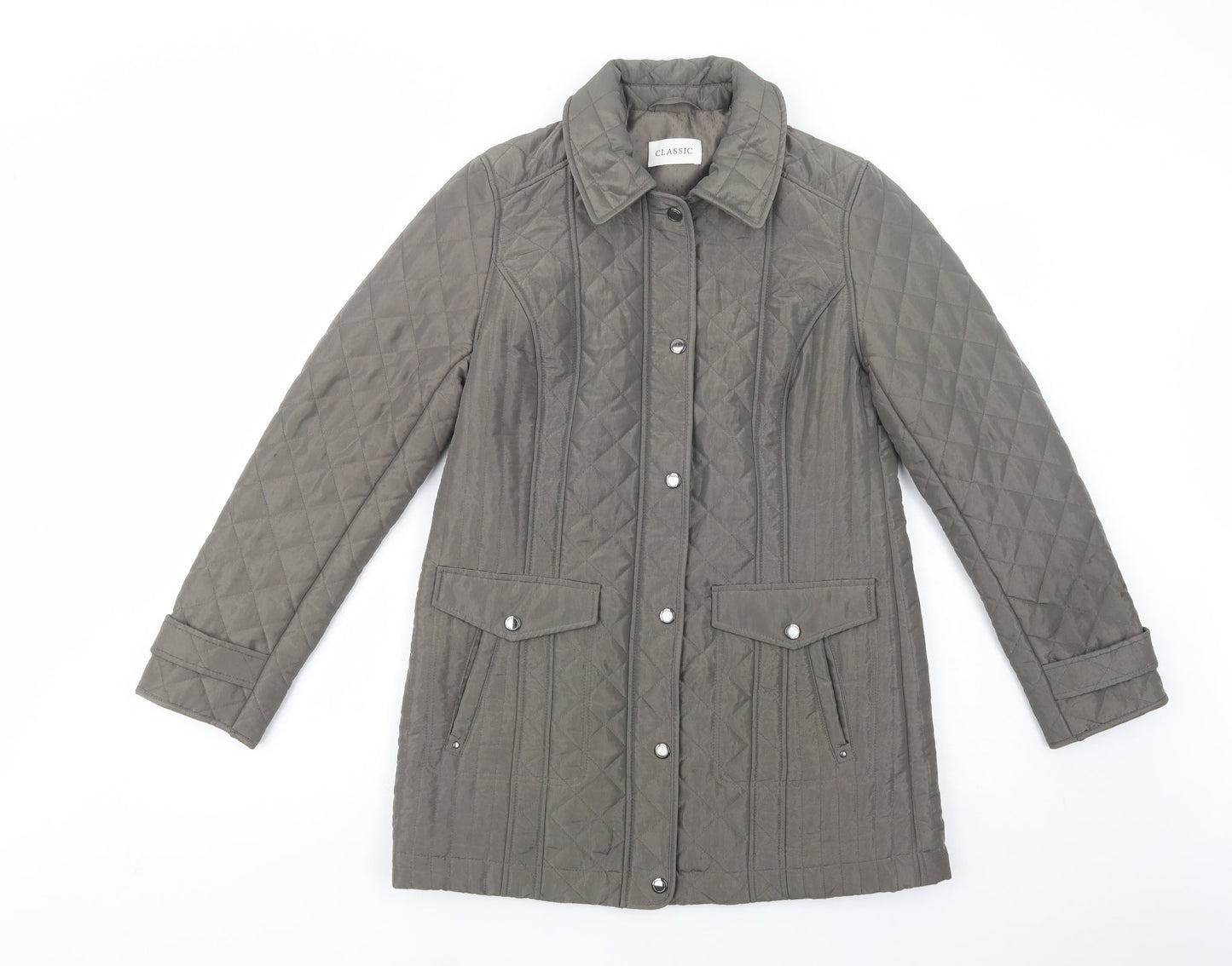Marks and Spencer Womens Green   Quilted Coat Size 10  Zip