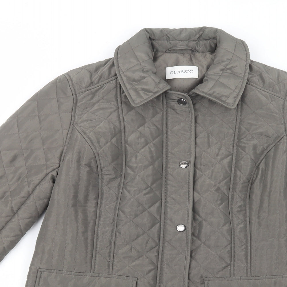 Marks and Spencer Womens Green   Quilted Coat Size 10  Zip