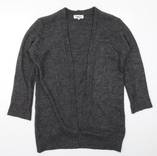 Isabella D Womens Grey V-Neck  Acrylic Cardigan Jumper Size S