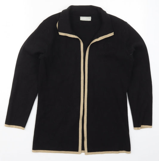 Journal Womens Black Collared  Acrylic Cardigan Jumper Size 10
